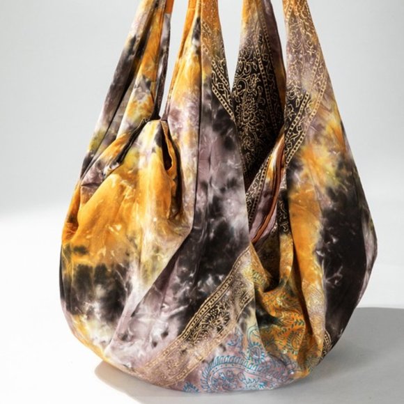 Tie Dyed Boho Beach Hobo Shoulder Bag - 100% Cotton - Bohemian Ethnic Inspired - Picture 3 of 7